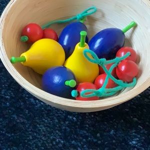 Play Wooden Fruit Bowl Set